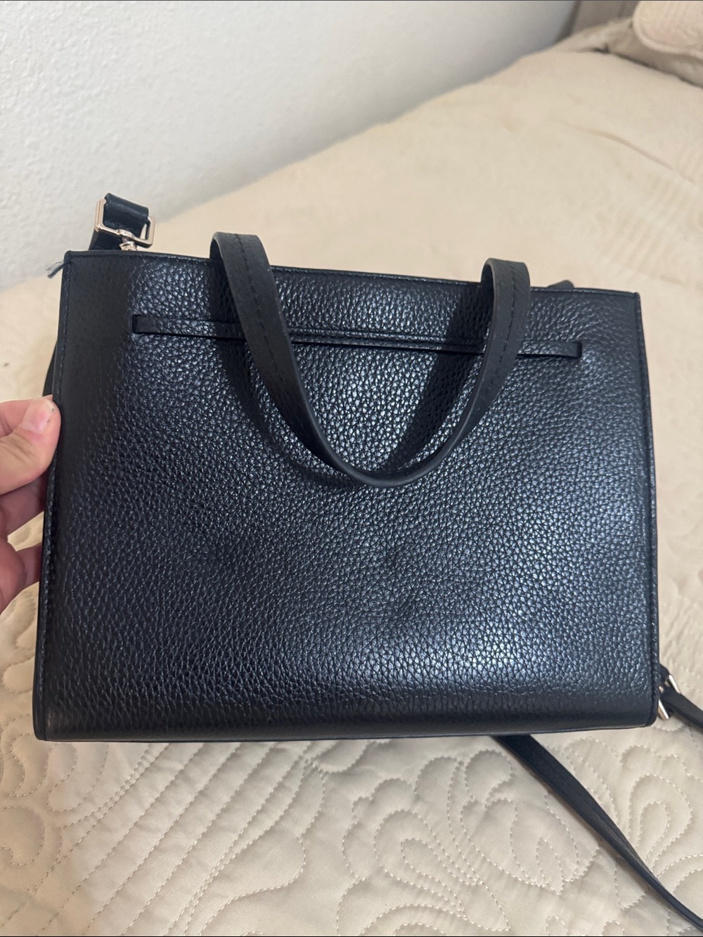 kate spade Black Pebbled Leather Tassel Satchel - Picture 4 of 9